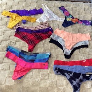 ASSORTMENT OF PINK THONG PANTIES !! 17pc